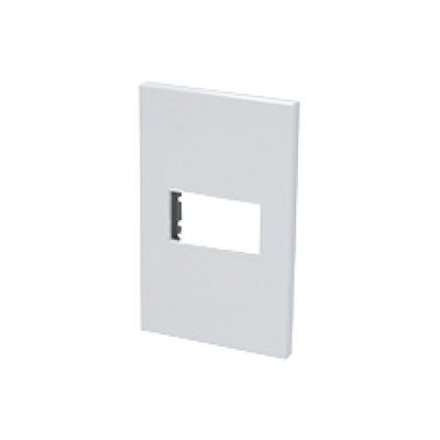 sys-p600b Placa de policarbonato con base de acero para 1 módulo 1/3 color blanco.