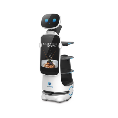 t10ls Robot de Servicio Dinerbot T10 / Entregas y Publicidad Multimodal / Autonomía 8 Horas / Carga 40 kg (88 lbs) / Pantalla Táctil 11.6" / Evasión Obstáculos 300° / Velocidad 1 m/s (3.28 ft/s)
