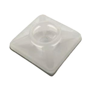 Base Autoadherible para Cinchos Práctica y Eficiente para la Organización y Fijación de Cables, Fabricada en Nylon Resistente y de Color Natural con una Medida de 19x19 mm, Paquete con 100 Piezas (4210-00001)
