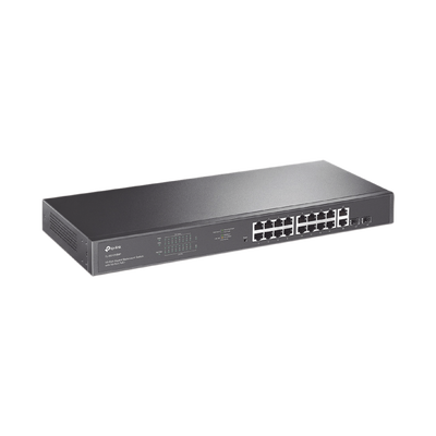tl-sg1218mp Switch no administrable de 16 puertos 10/100/1000Mbps y PoE af/at, 2 puertos SFP hasta 250W.