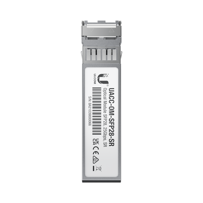 uacc-om-sfp28-sr Transceptor de fibra óptica multimodo SFP28 hasta 25 Gbps con 2 conectores LC, hasta 100 mts