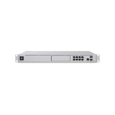 udm-se UniFi OS Console: Dream Machine Special Edition, 8 puertos LAN RJ45 con POE, 1 LAN SFP+, 1 WAN 2.5G RJ45 y 1 WAN SFP+, 128 GB de memoria interna. Todas las aplicaciones UniFi integradas