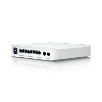 usw-enterprise-8-poe UniFi Switch Empresarial Capa 3 de 8 Puertos PoE 802.3af/at 2.5G + 2 Puertos 1/10G SFP+, 120W, Pantalla Informativa