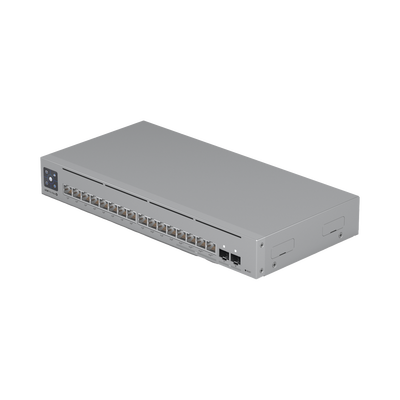usw-pro-max-16-poe UniFi Switch Pro Max 16 PoE con funciones Capa 3, 16 puertos EtherLight RGB / (4) puertos 2.5 GbE POE++ y (12) puertos GbE POE+ /(2) puertos SFP+ 10G /con pantalla táctil informativa, hasta 180W de presupuesto POE
