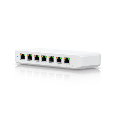 usw-ultra USW Ultra Switch de 8 Puertos GbE (7 Puertos PoE+ y 1 Puerto Entrada PoE++) con Opciones de Montaje Versátiles