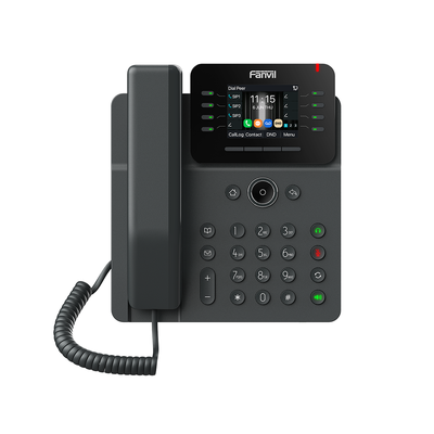 v62w Teléfono IP Wi-Fi Empresarial,Bluetooth, 12 líneas SIP, pantalla a color 2.8", PoE, puertos Gigabit, conferencia local de 6 vías.