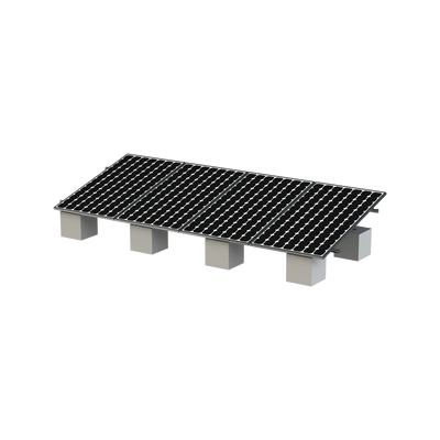vektor8r Kit Montaje para 4 Módulos de 30-35 mm espesor / Riel No.8 / Vel. de Viento Máx. 136km/h / Ajustable 20° a 45° / 5400mm Longitud