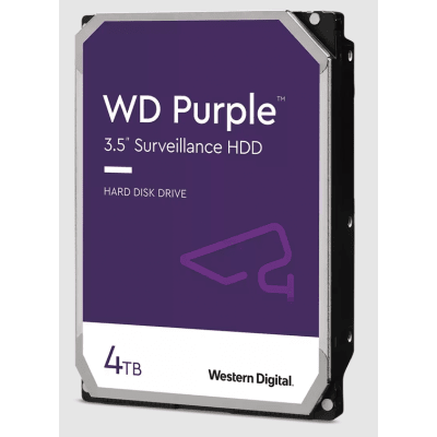 wd44purz Disco Duro WD Purple Surveillance / 4TB / SATA 6Gb/s / 3.5" / Tecnología AllFrame / 180TB año Workload / Soporte 64 Cámaras HD / 16 Bays / Componentes Anti-Corrosión / 3 Años Garantía