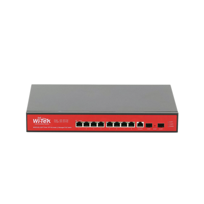 wi-pms310gf-ups-plus Switch Administrable Capa 2 de 8 puertos 10/100/1000 PoEaf/at + 2 x SFP Gigabit, con respaldo para energía solar