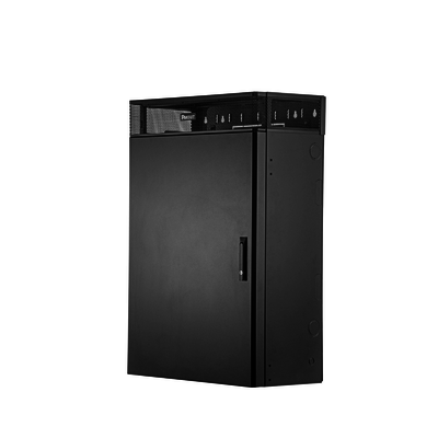 wme6bl Gabinete de Montaje en Pared TrueEdge™, Con 6 UR para Equipo Activo y 6 UR para Paneles de Parcheo, Fabricado en Acero, Color Negro