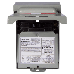 Interruptor de seguridad 2x60Amp. Nema 3R, Sin Portafusible