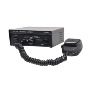 x100a Sirena Vehicular de 100W de Potencia, Con Switch Giratorio de 6 posiciones y Micrófono Integrado de Uso Rudo