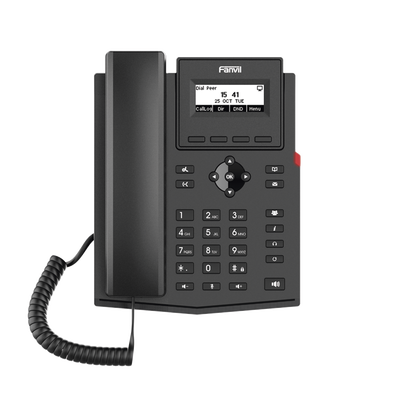 x301g Teléfono IP empresarial para 2 lineas SIP con pantalla LCD, Puertos Gigabit, Códec Opus, conferencia de 6 vías, PoE.