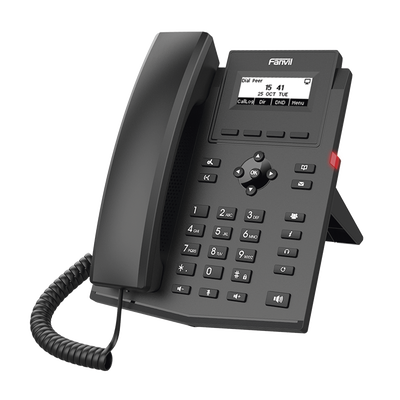 x301w Teléfono IP WiFi empresarial para 2 líneas SIP con pantalla LCD, Códec Opus, conferencia de 6 vías.