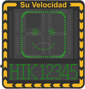 Display LED para Control de Velocidad Exterior / Distancia Visible de 100 m / LED de Alta Luminosidad y Bajo Consumo / Visualización de Velocidad con Código de Colores / IP66 / Conectividad Wi-Fi y Ethernet / Compatible con TCP/IP, HTTP, DHC