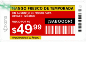 zkc21b Etiqueta de Estantería Electrónica ESL ZKE21B / Pantalla EPD 2.13 Pulgadas / Resolución 122x250 Píxeles / 4 Colores (Negro Blanco Rojo Amarillo) / BLE 5.0 con Encriptación AES-128 / Batería 5 Años / NFC / C