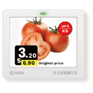 zkc42b Etiqueta Electrónica de Estante ESL 4.2 Pulgadas / Pantalla EPD Matriz de Puntos 400x300 píxeles / 4 Colores (Negro, Blanco, Rojo, Amarillo) / BLE 5.1 con Encriptación AES-128 / Batería 5 Años / NFC Opcional / Cloud Mana