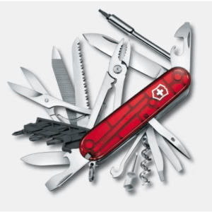 1-7775-t Navaja Multifunción Cyber Tool L / 39 Herramientas Profesionales / Para Técnicos Digitales / Llave Tuercas Tecnológica / Dados Hexagonales D-SUB / Set Bits Phillips-Torx-Hex / ABS-Cellidor Rojo / Fabricación Suiza