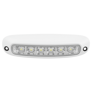 LUZ DE ESCENA SPW13, BASE BLANCA, 12–24VCD, LED BLANCO Y LENTE TRANSPARENTE